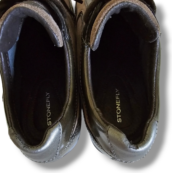 STONEFLY Women's Brown Patent Leather/Suede  Sneaker Wedged Shoes - Picture 16 of 16